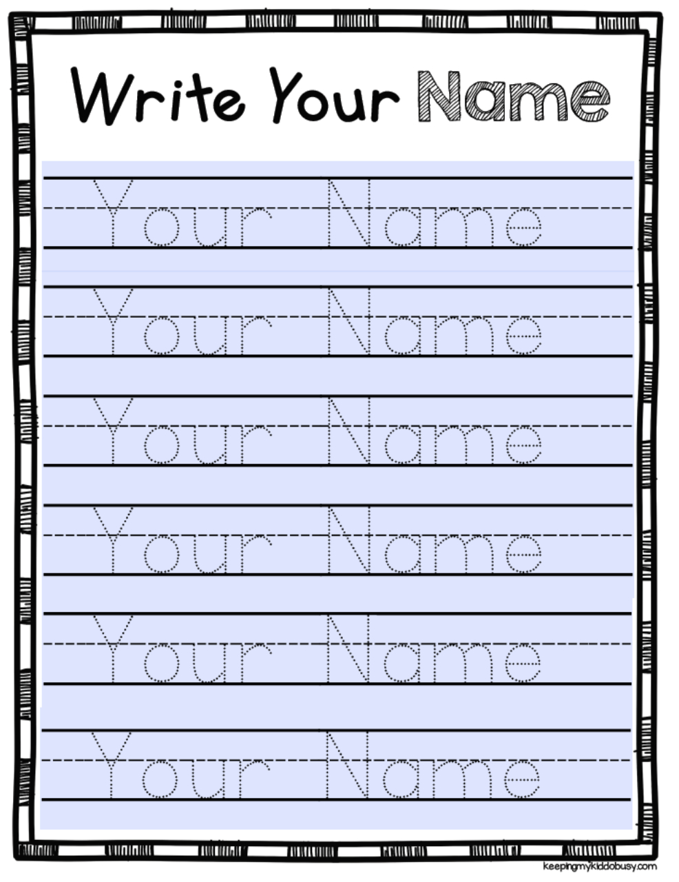 Free Blank Name Tracing Worksheets - Name Tracing - Name Tracing Worksheets