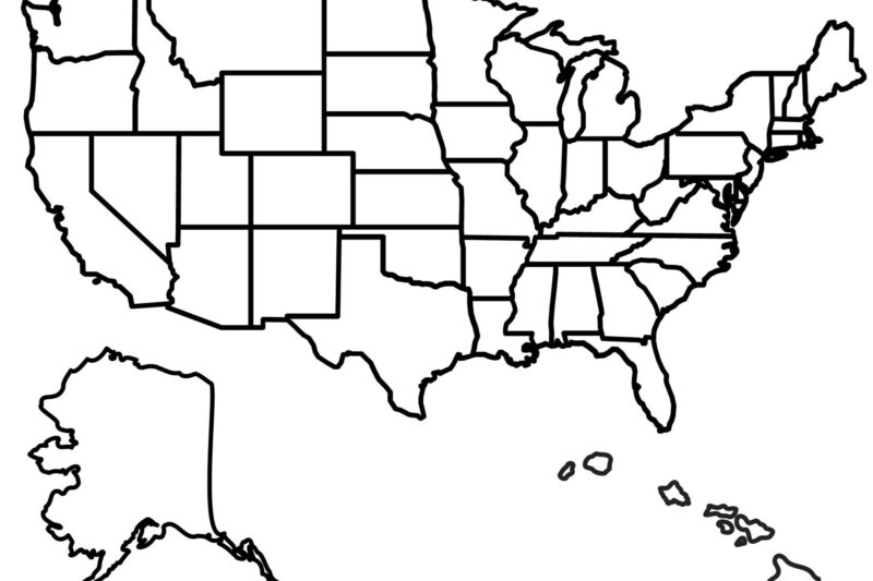 Free Blank Printable Map Of The United States