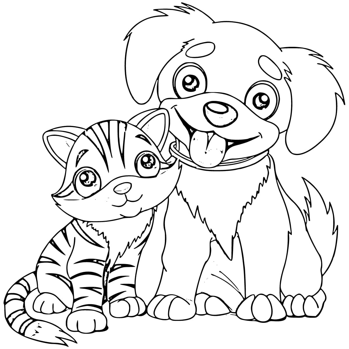 Free Cat And Dog Coloring Pages - Dog and Cats Coloring Page - Free Printable Coloring Pages for Kids