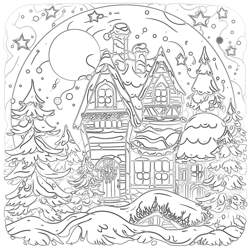 Free Christmas Coloring Pages To Print For Adults - Printable Adult Christmas Coloring Page - Mimi Panda