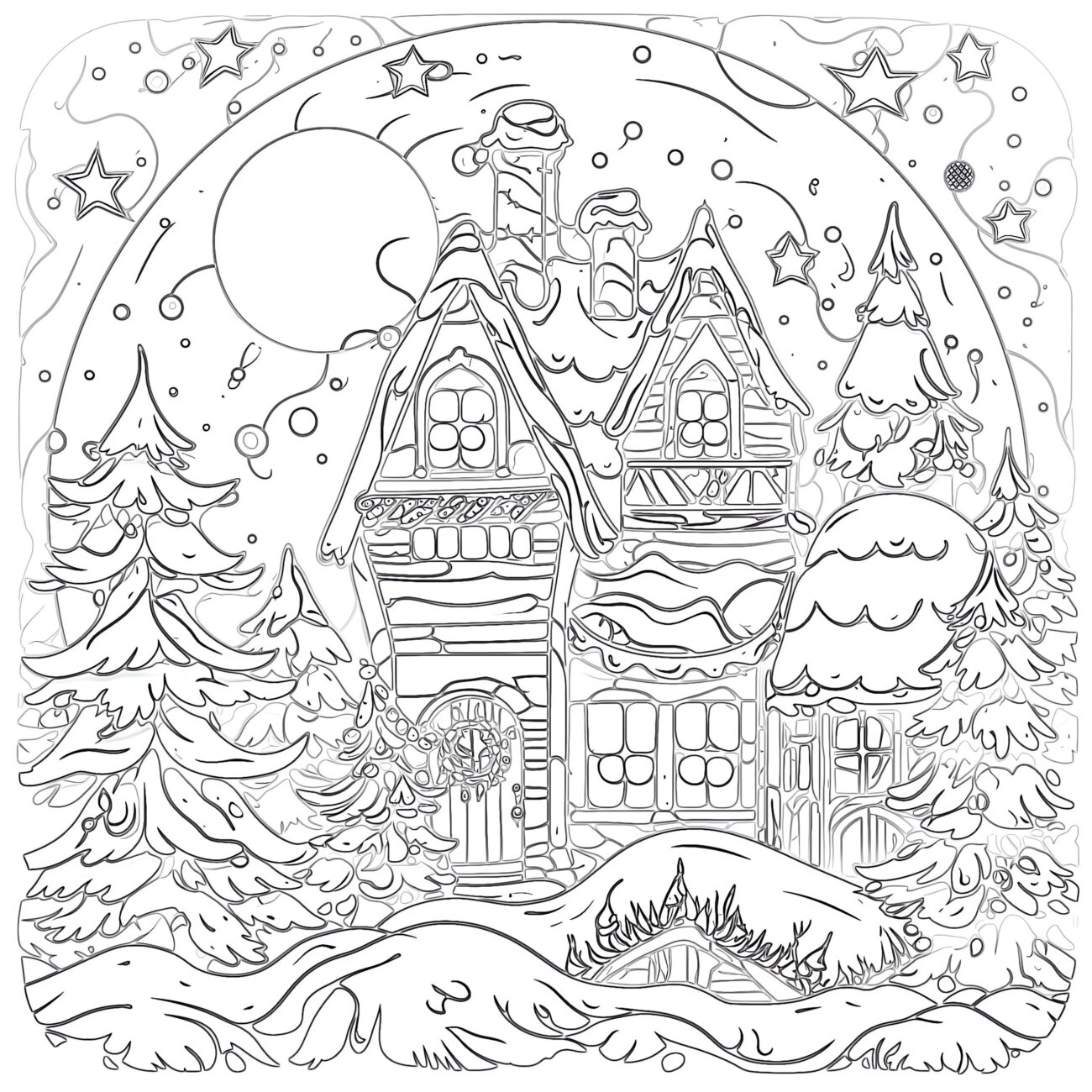 Free Christmas Coloring Pages To Print For Adults - Printable Adult Christmas Coloring Page - Mimi Panda