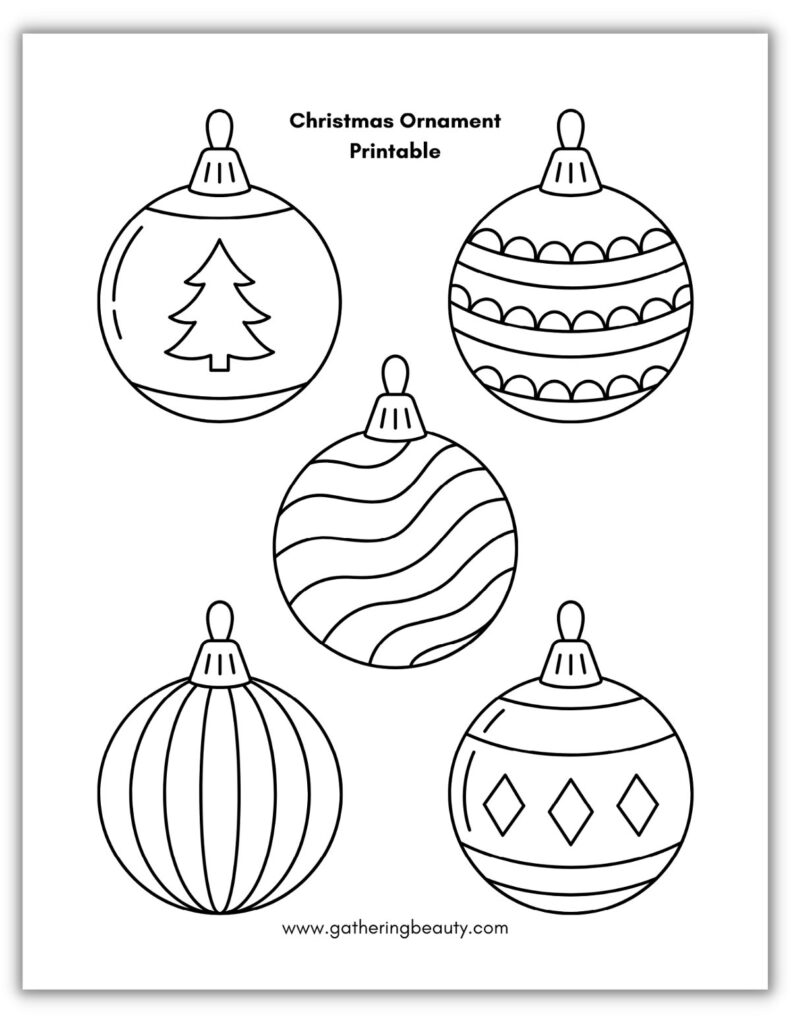 Free Christmas Ornament Coloring Sheets