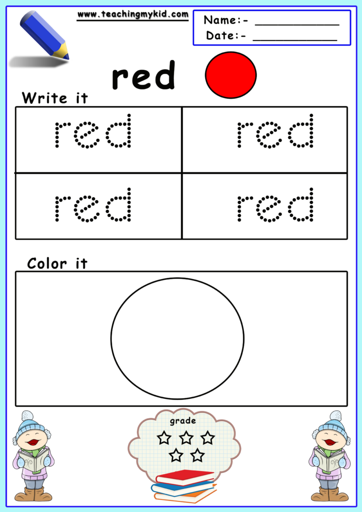Free color red worksheet for preschool, Download Free color red ...