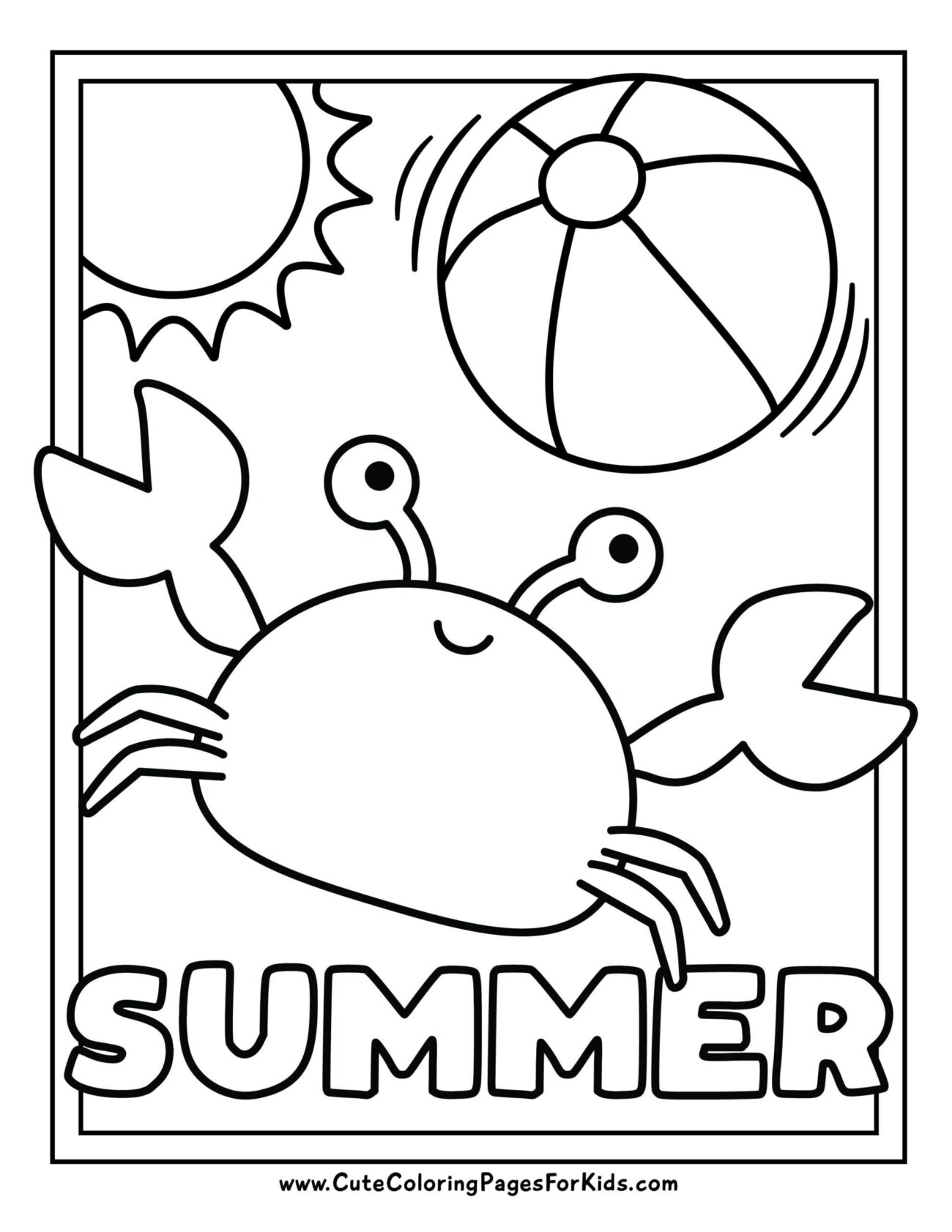 Free Color Sheets For Summer - Printable Summer Coloring Pictures