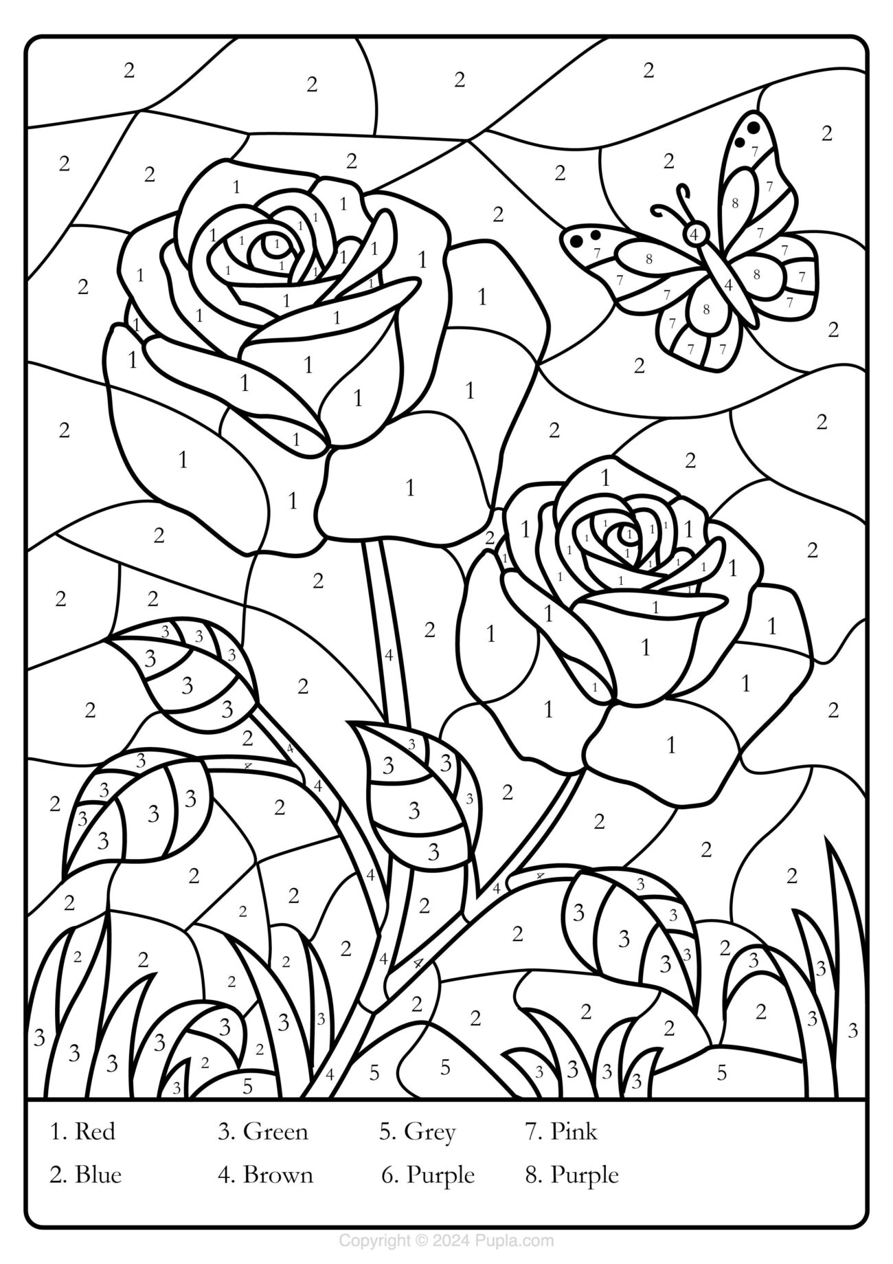 Free Coloring Pages By Number - Free color by number worksheets – Artofit
