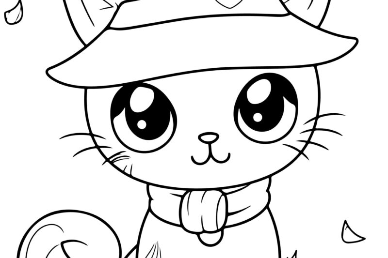Free Coloring Pages Halloween Cats