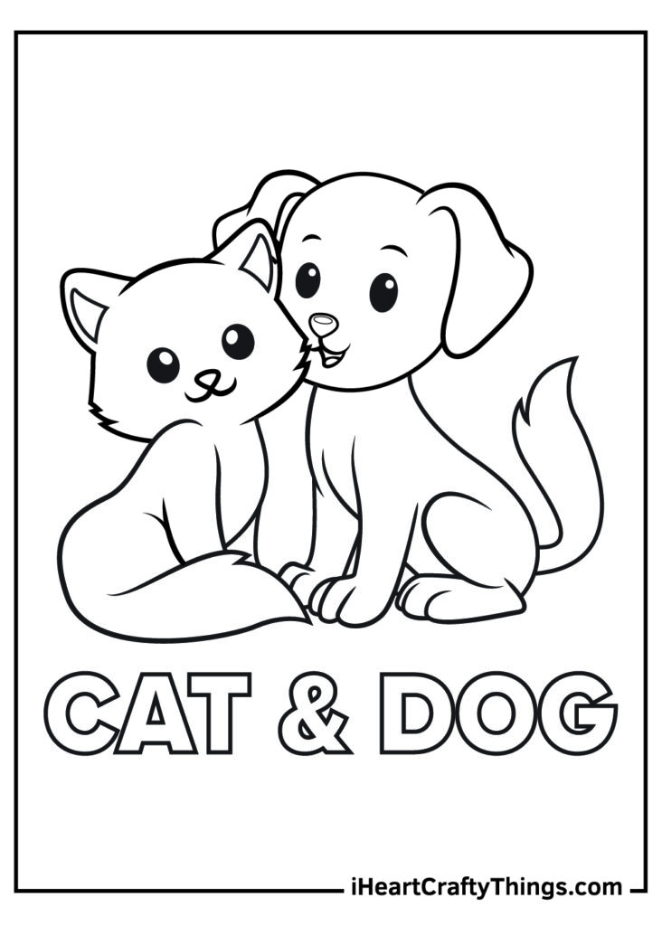 Free Coloring Pages Of Dogs And Cats