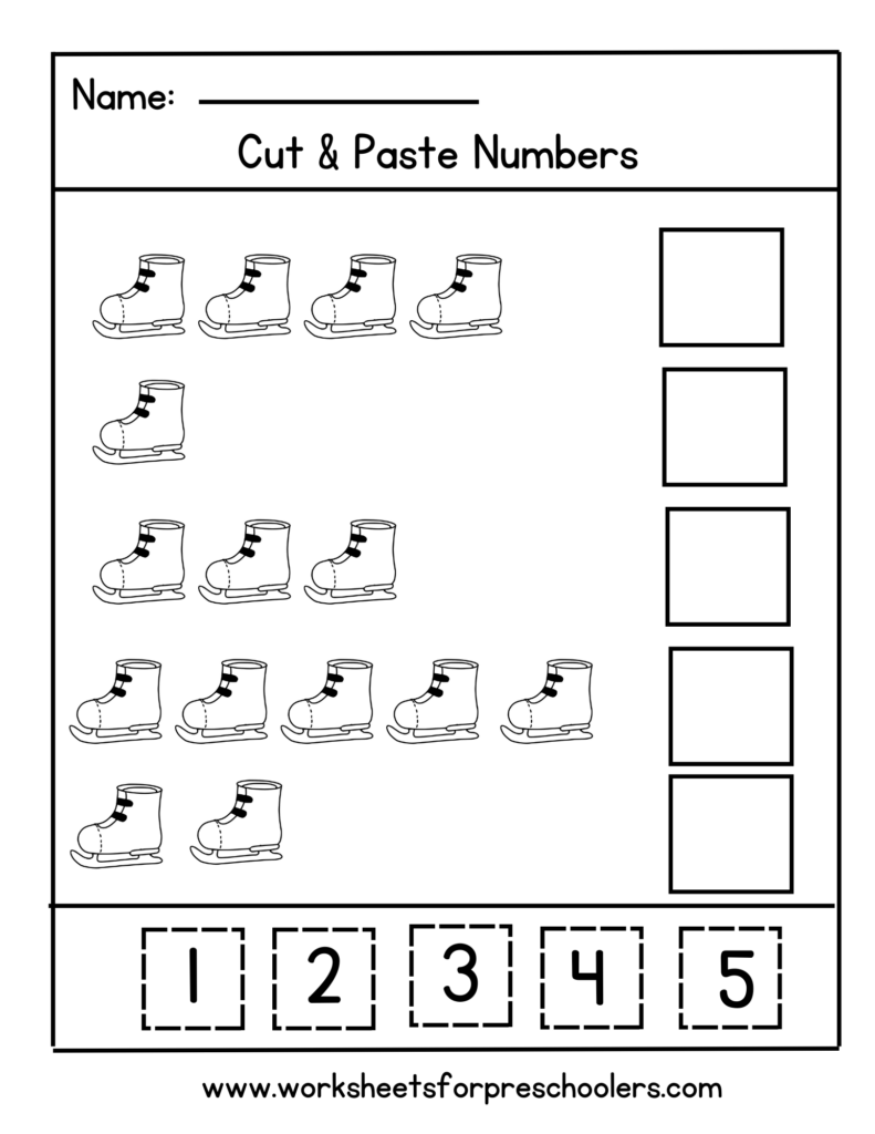 Free Cut and Paste Numbers Worksheet for Preschool Free Cut and Paste Numbers Worksheet for Preschool