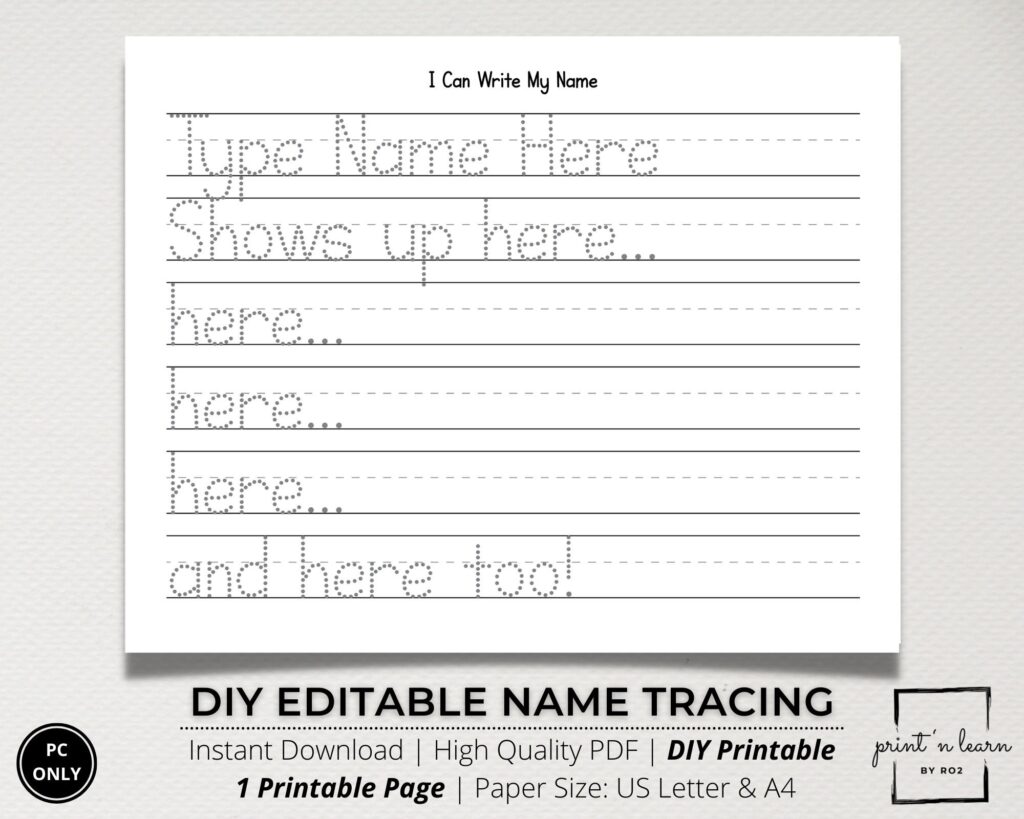 Free Editable Name Tracing Templates Free Editable Name Tracing Templates