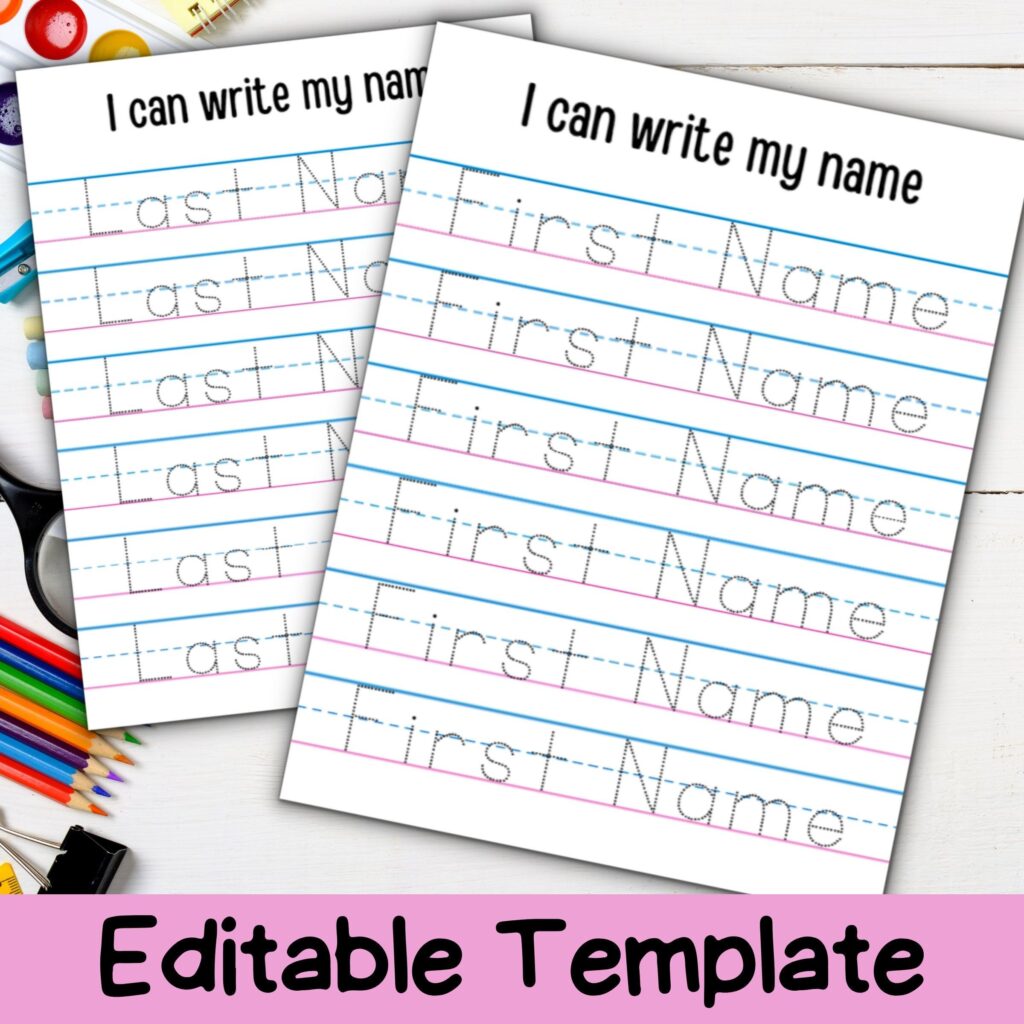 Free Editable Name Tracing Worksheets for Preschool: Enhance ...
