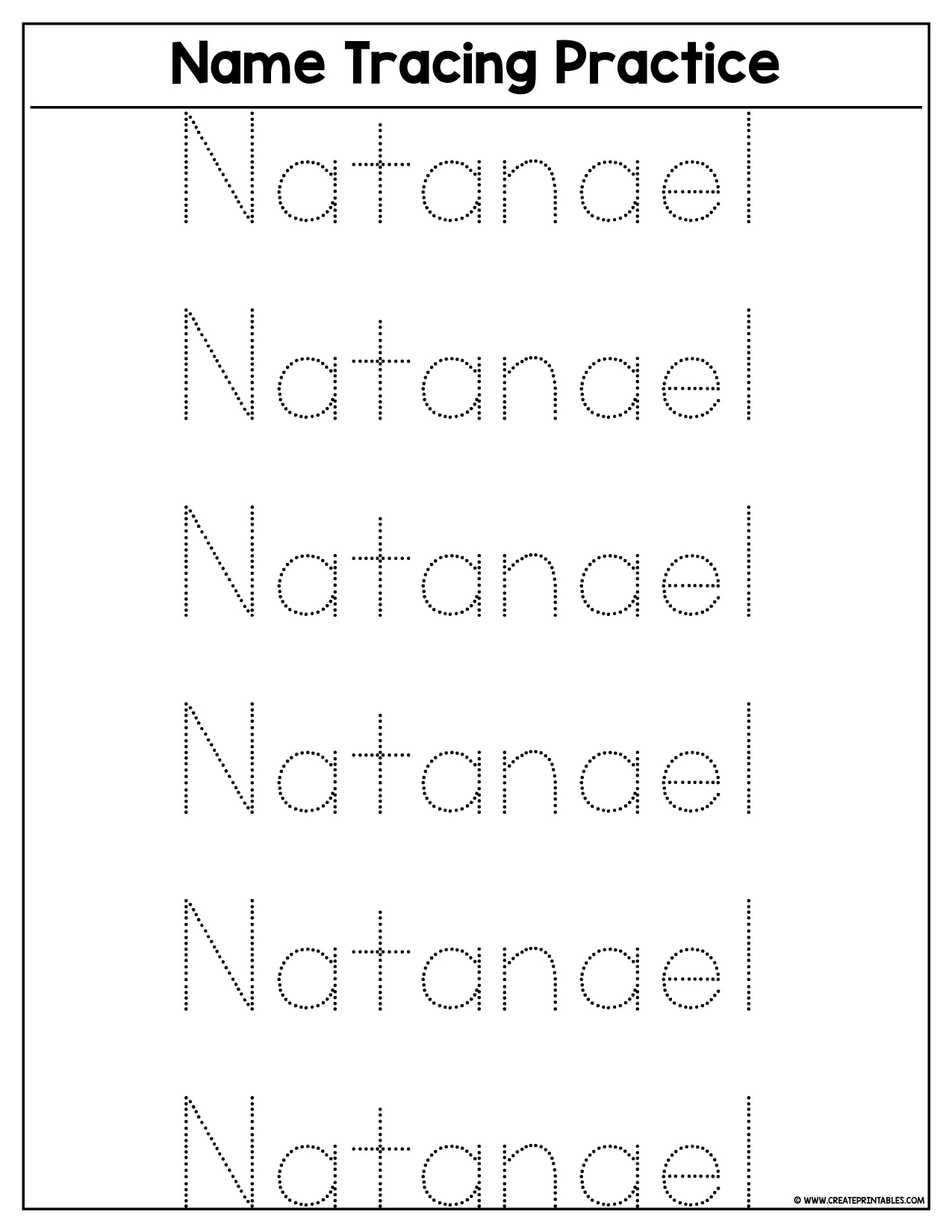 Printable Name Tracing Worksheets Free Editable Name Tracing Worksheets ...