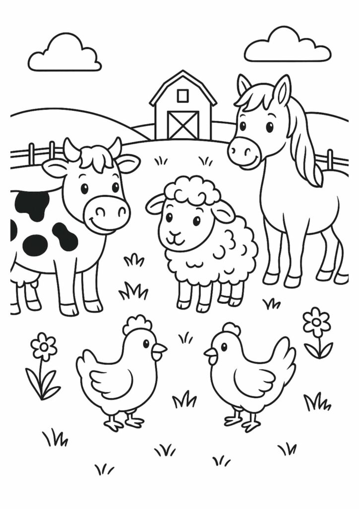 Free farm animal colouring sheets Free farm animal colouring sheets