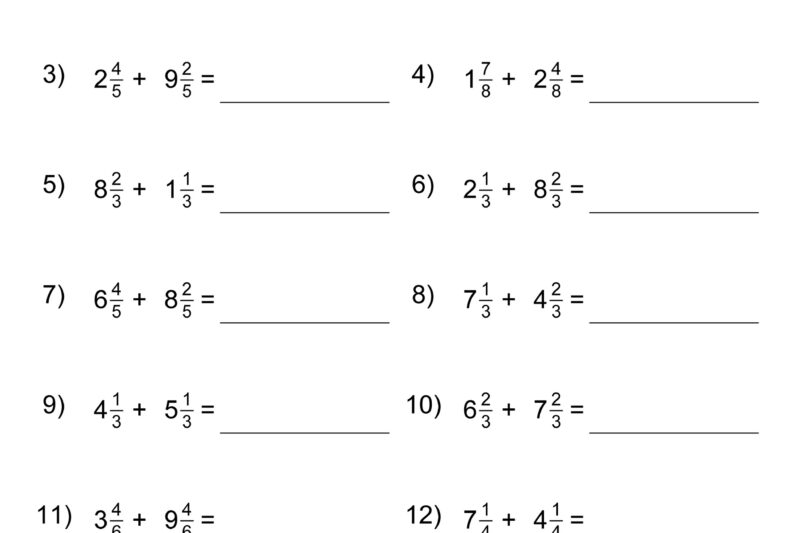 Free Fifth Grade Math Worksheets