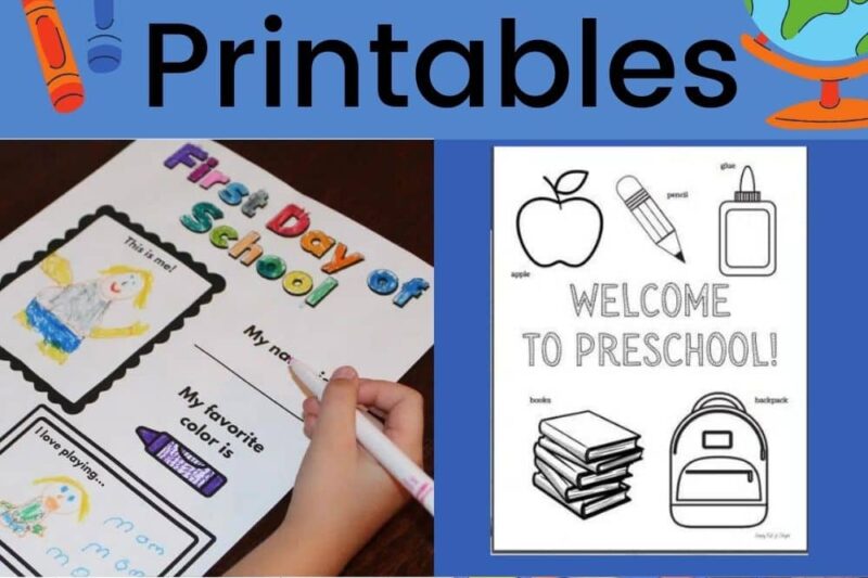 Free First Day Of Preschool Printables