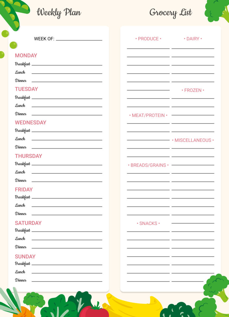 Free grocery list planner printable, Download Free grocery list planner ...