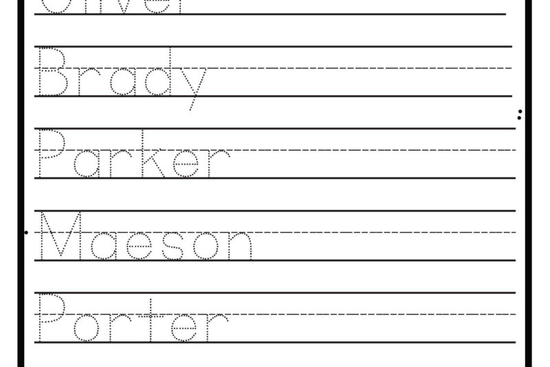 Free Handwriting Name Practice Sheets