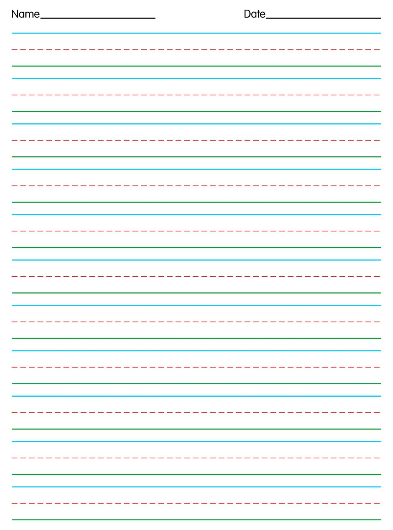Free Handwriting Paper For Kindergarten - Kindergarten Writing Paper Free Printable
