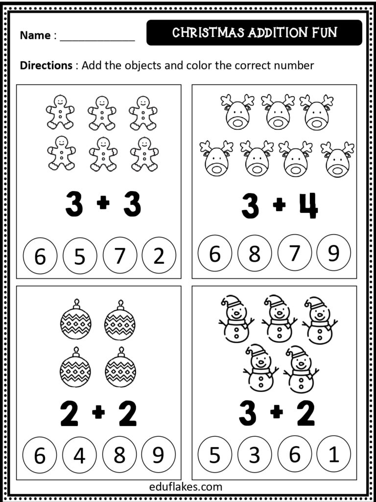 Free Kindergarten Christmas Math Worksheets | Fanny Printable Free Kindergarten Christmas Math Worksheets | Fanny Printable