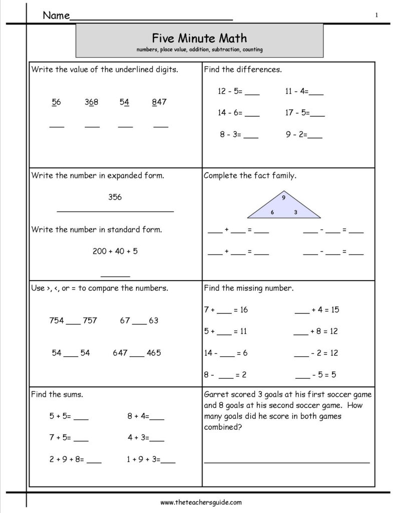 Free Math Printouts From The Teacher’s Guide within Worksheet Templates … Free Math Printouts From The Teacher's Guide within Worksheet Templates ...