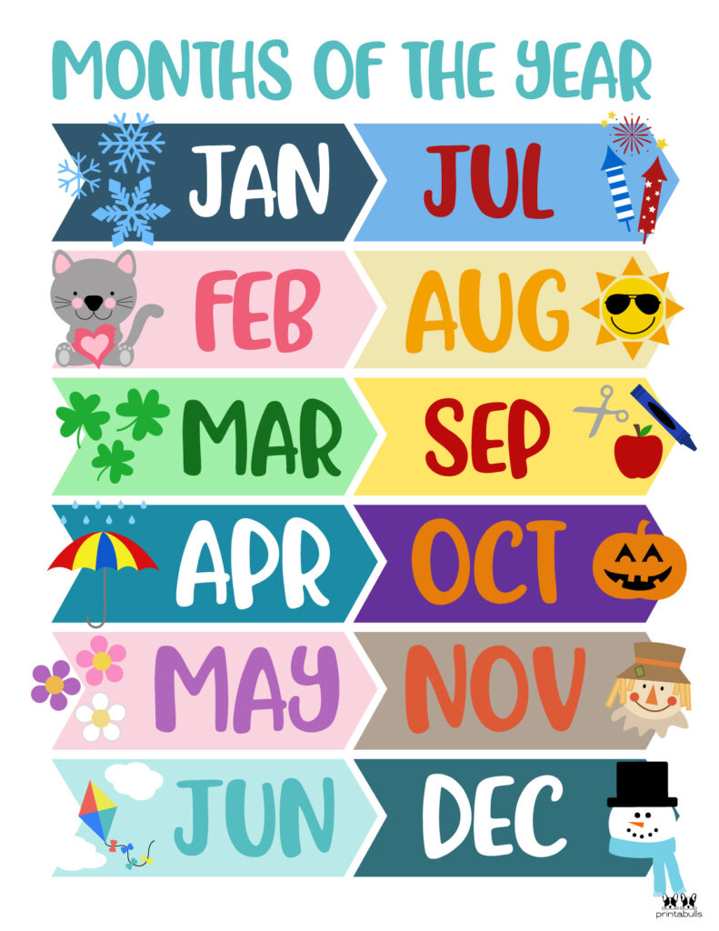 Free Months Of The Year Printables - Months Of The Year Printable Free
