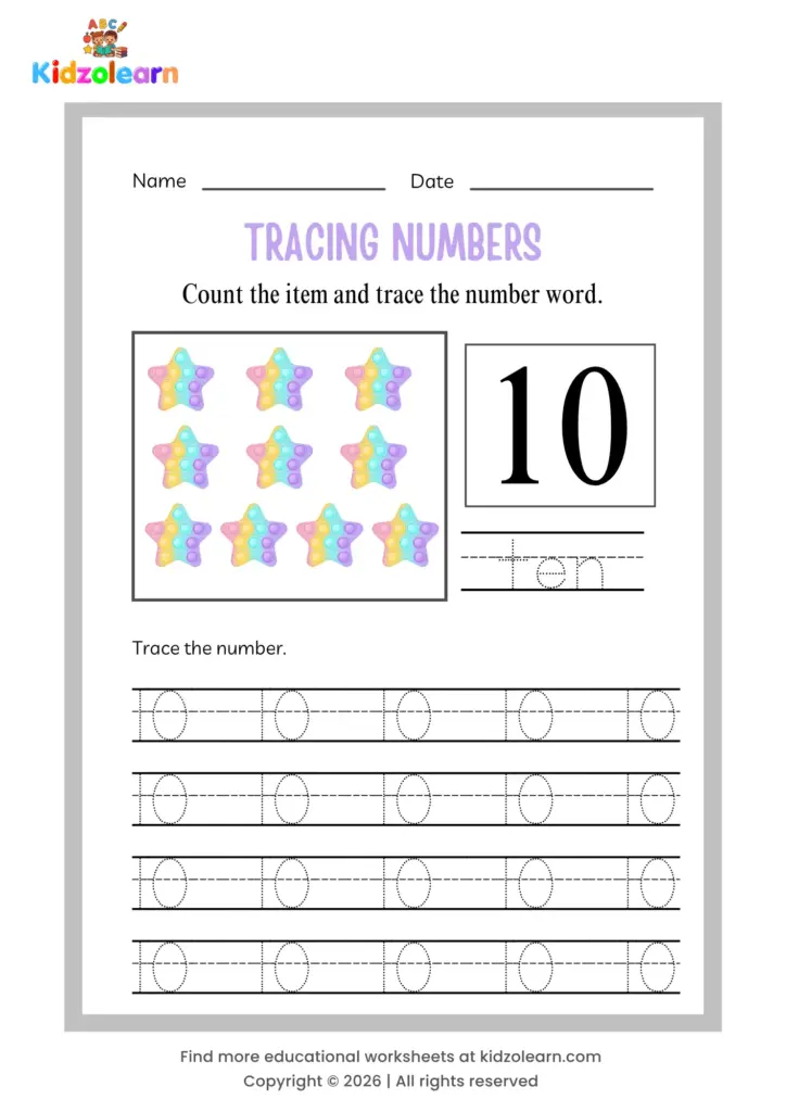 Free Number Tracing Worksheets For Kindergarten Free number tracing worksheets for kindergarten with counting and tracing activities