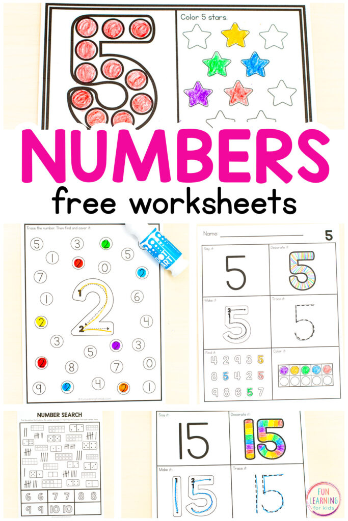 Free Number Worksheets For Preschoolers - Work Number Sheets For Preschoolers Crafts,Actvities And Worksheets