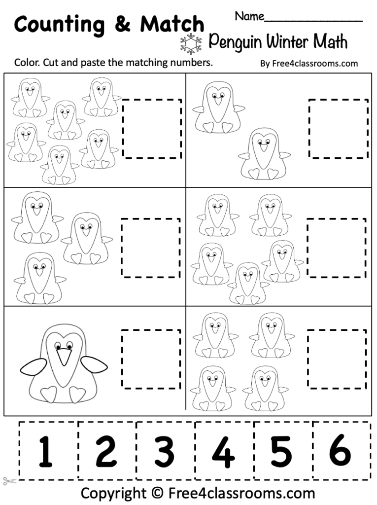 Free Penguin Math Worksheet l Printable for Preschool Free Penguin Math Worksheet l Printable for Preschool
