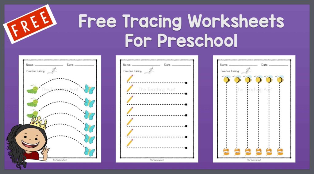Free Pre K Tracing Worksheets - Free Tracing Worksheets for Preschool - The Teaching Aunt - Worksheets ...