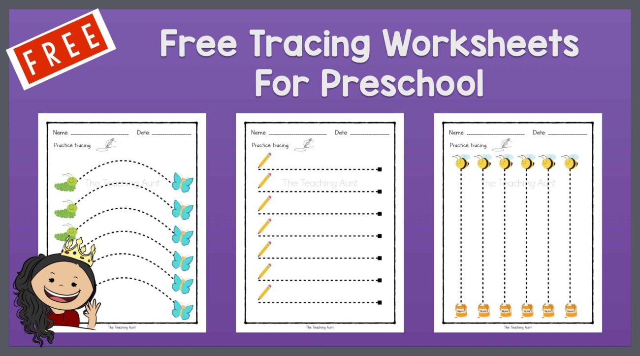 Free Pre K Tracing Worksheets - Free Tracing Worksheets for Preschool - The Teaching Aunt - Worksheets ...