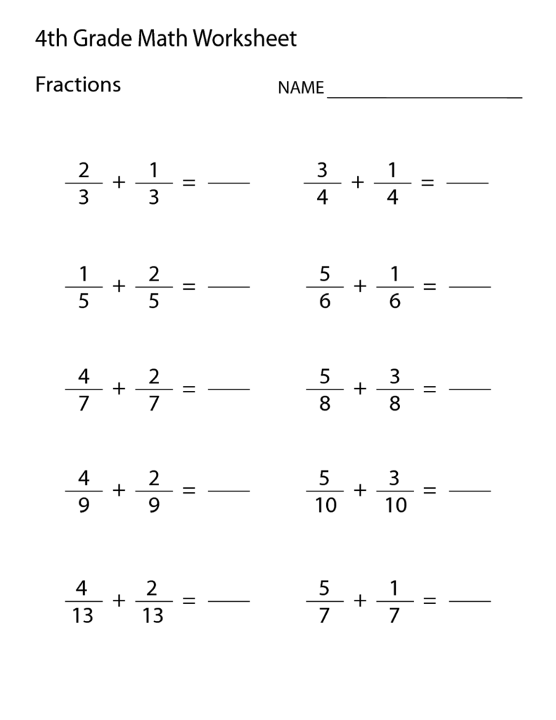 Free Printable 4th Grade Math Worksheets Free Printable 4th Grade Math Worksheets
