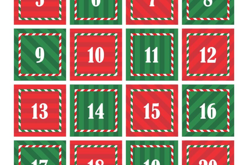 Free Printable Advent Calendar Numbers