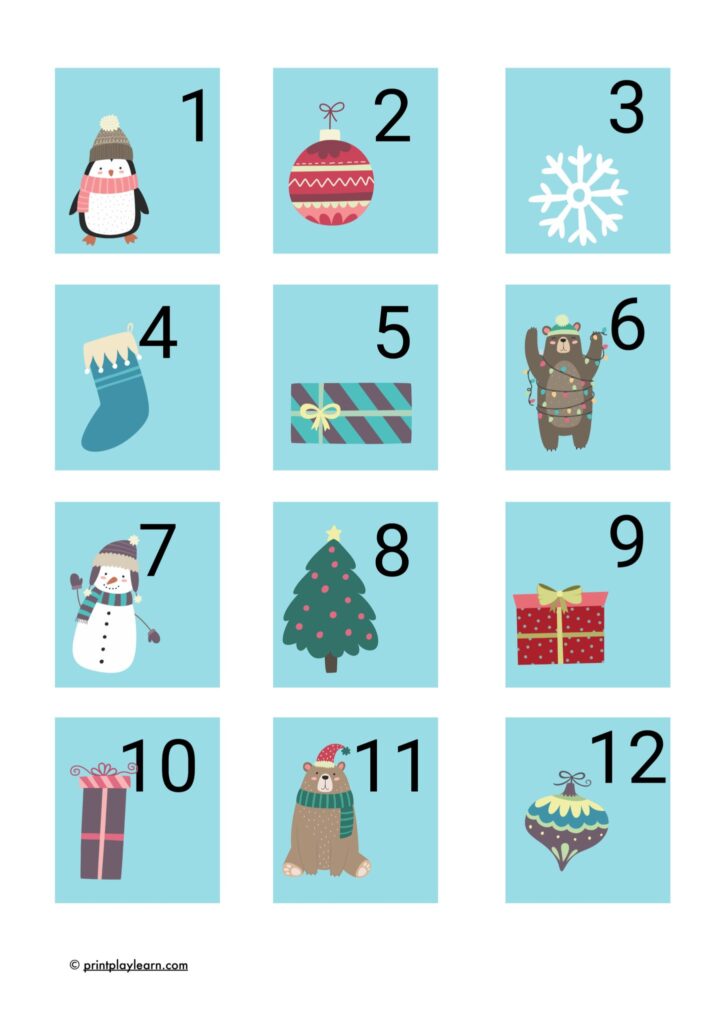 Free Printable Advent Calendar Numbers To Colour - Free Printable ...