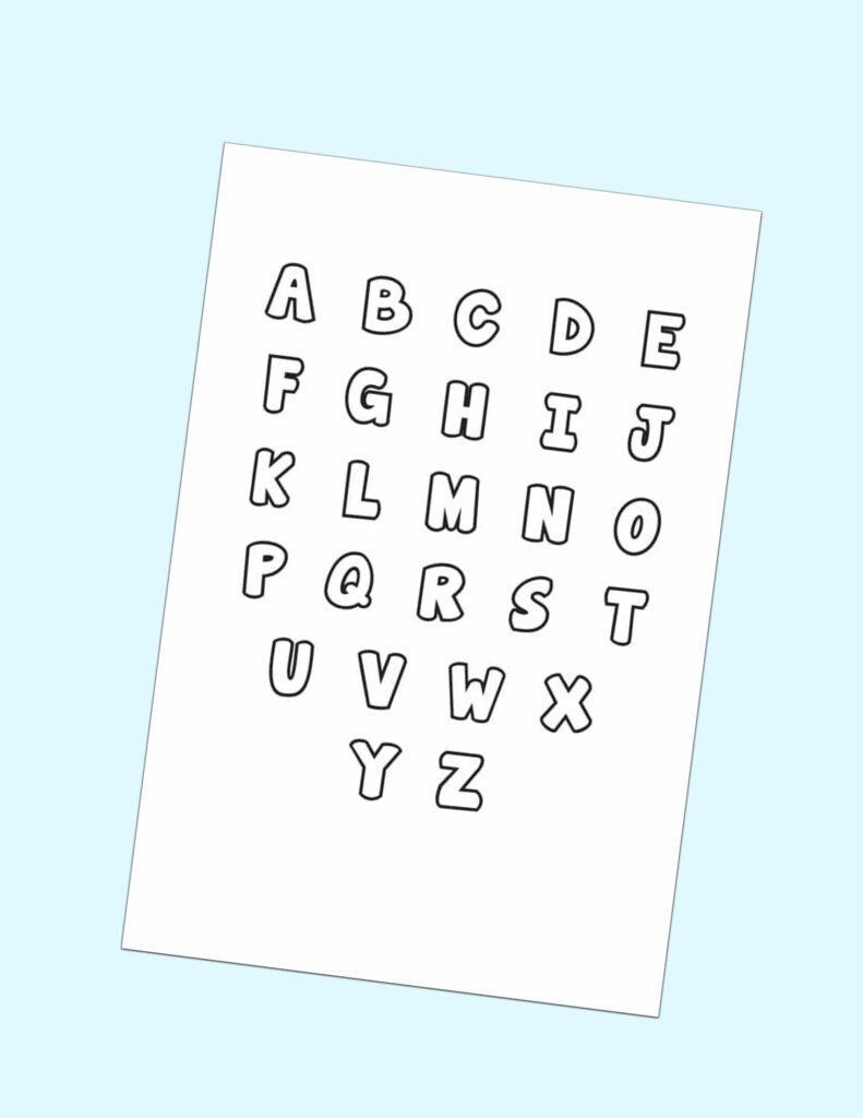 Free printable alphabet templates featuring letters A to Z in playful design