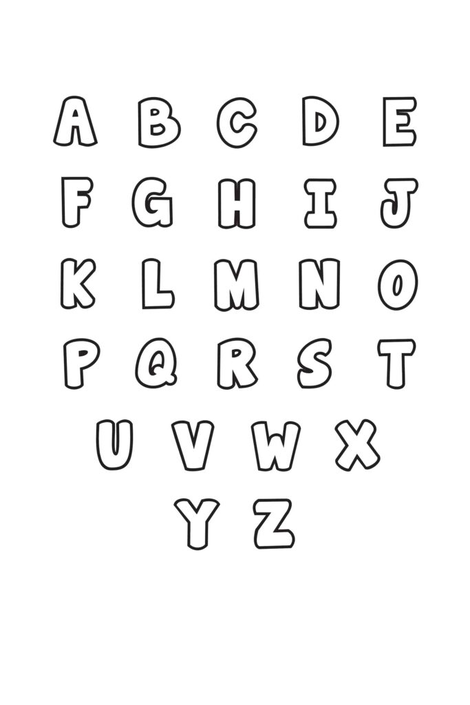 Printable bubble letter alphabet stencils for creative projects and crafts