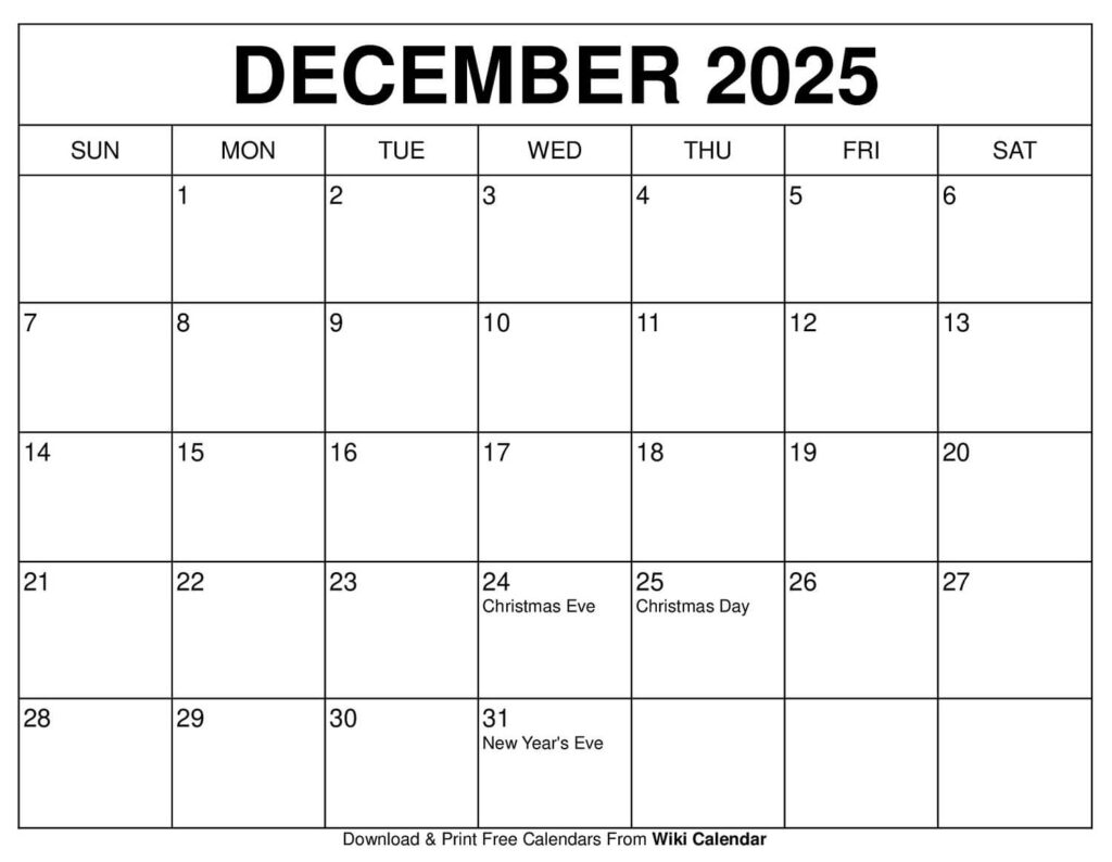 Free Printable Calendar 2025 Waterproof | Fanny Printable