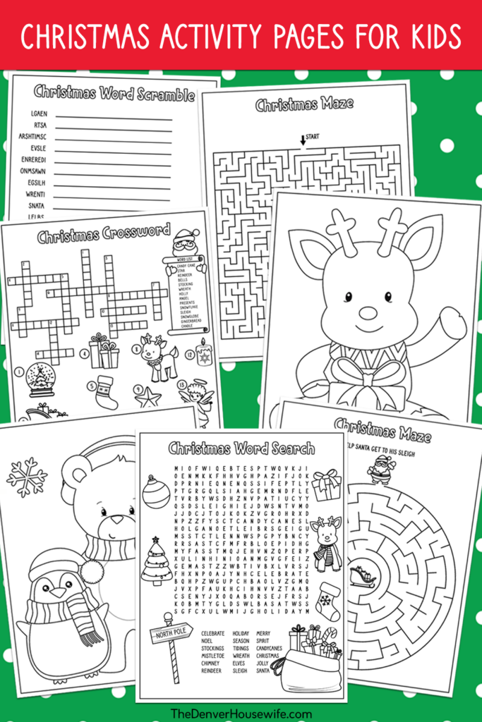 Free Printable Christmas Activity Pack for kids » The Denver Housewife