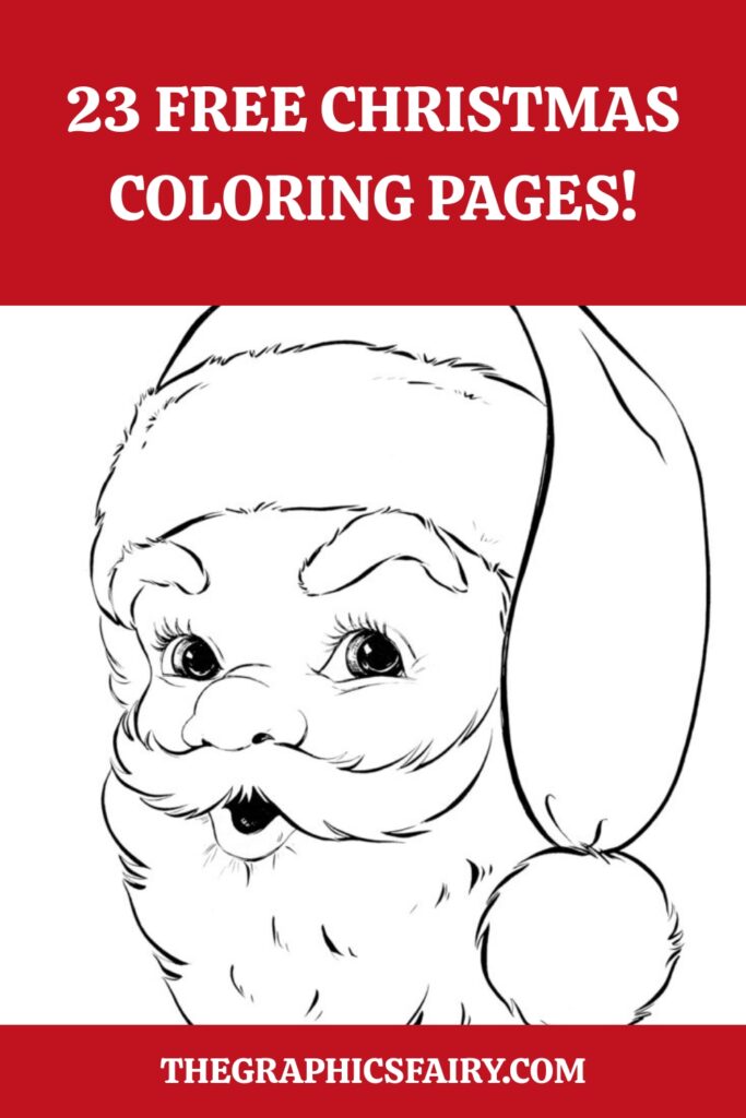 A coloring page featuring Santa Claus with a cheerful expression