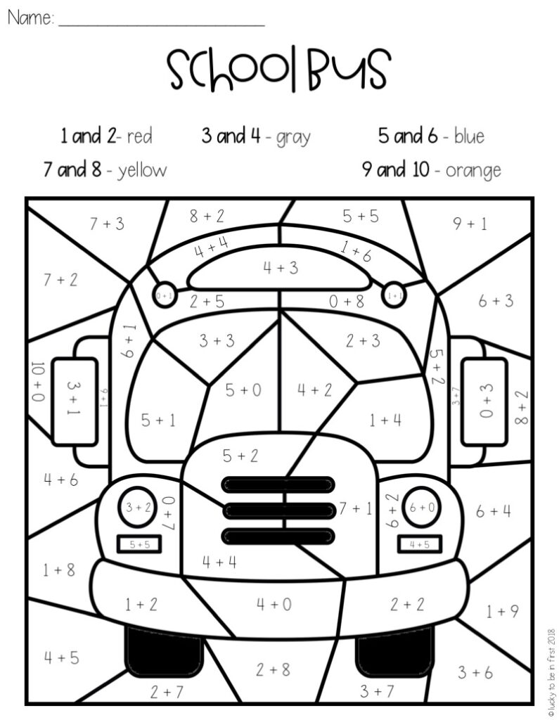 Free Printable Color By Number For First Grade - Color By Number Printable First Grade
