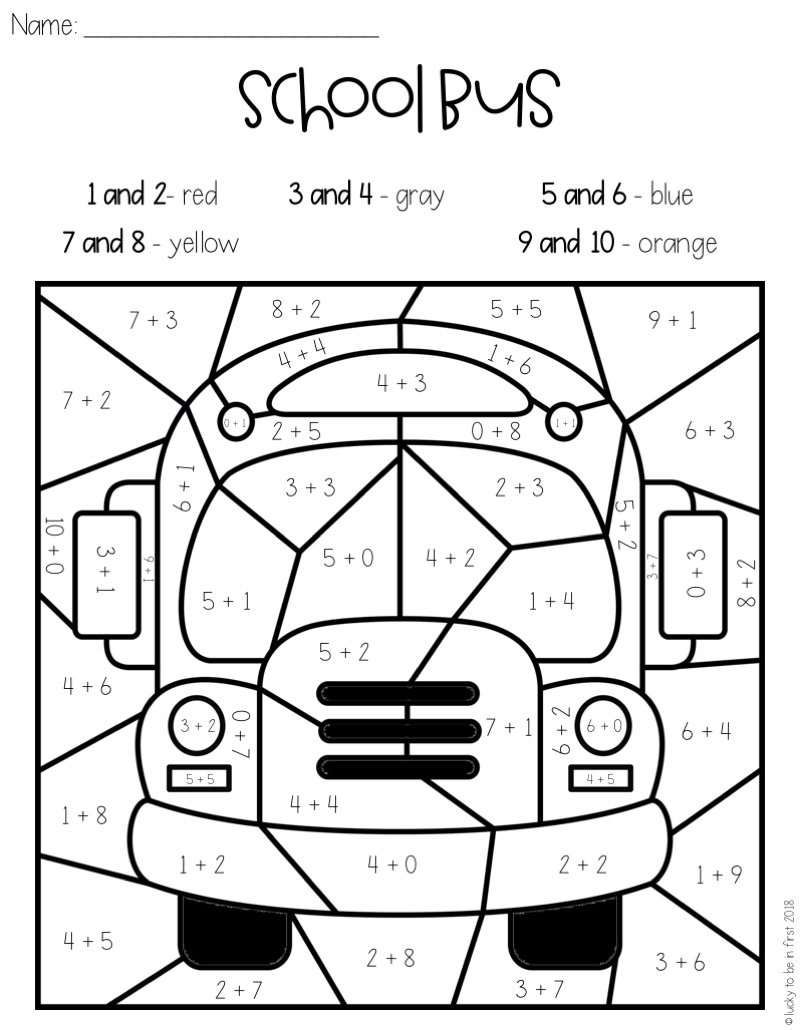 Free Printable Color By Number For First Grade - Color By Number Printable First Grade