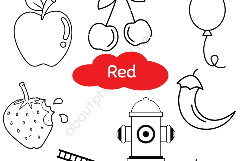 Free Printable Color Red Worksheets