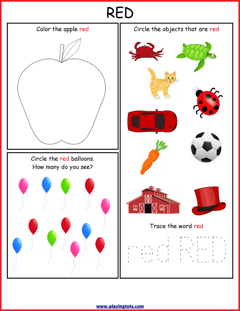 Free Printable Color Red Worksheets - Printable Worksheets
