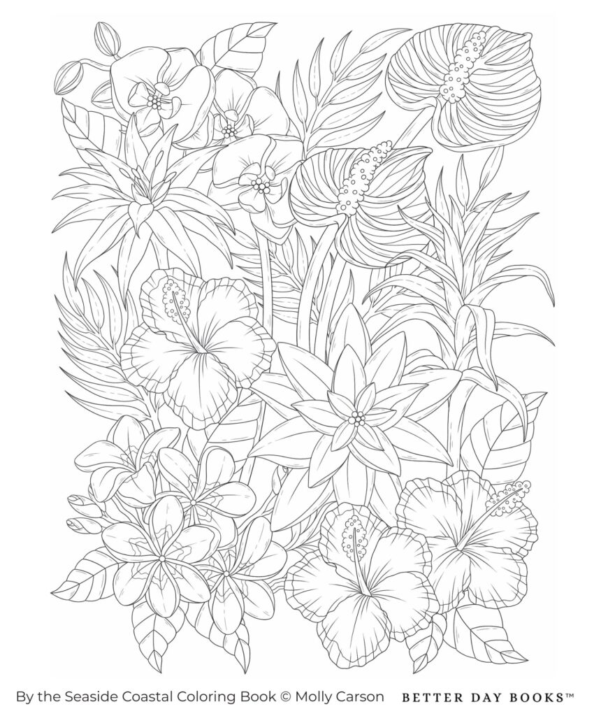 Free Printable Coloring Books For Adults – Floral Design Free Printable Coloring Books For Adults featuring intricate floral designs for relaxation and creativity