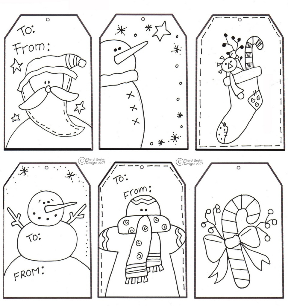 Free Printable Coloring Christmas Gift Tags | FREE Printable HQ Free Printable Coloring Christmas Gift Tags | FREE Printable HQ