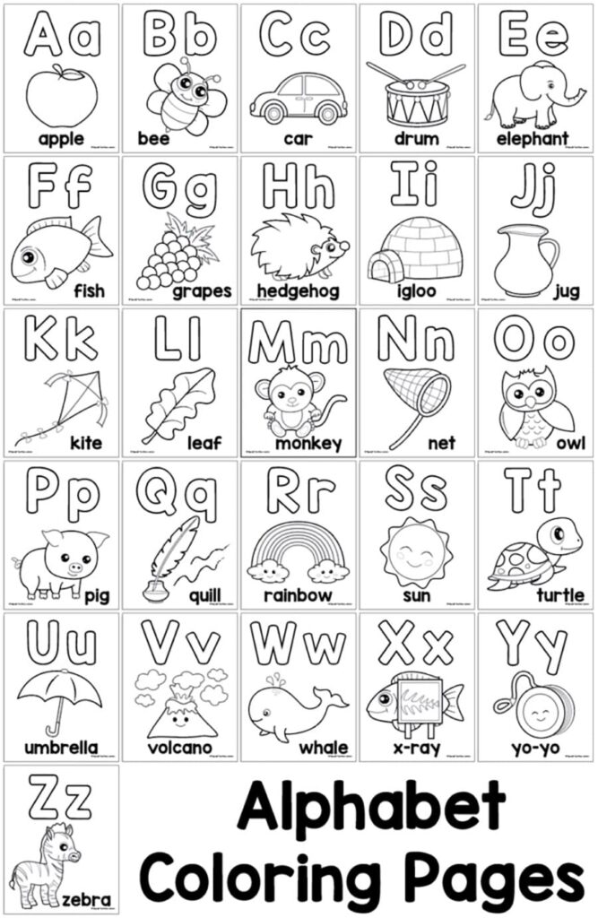 Free Printable Coloring Page Az Alphabet Coloring Pages - A To Z Animals Coloring Pages [2025]