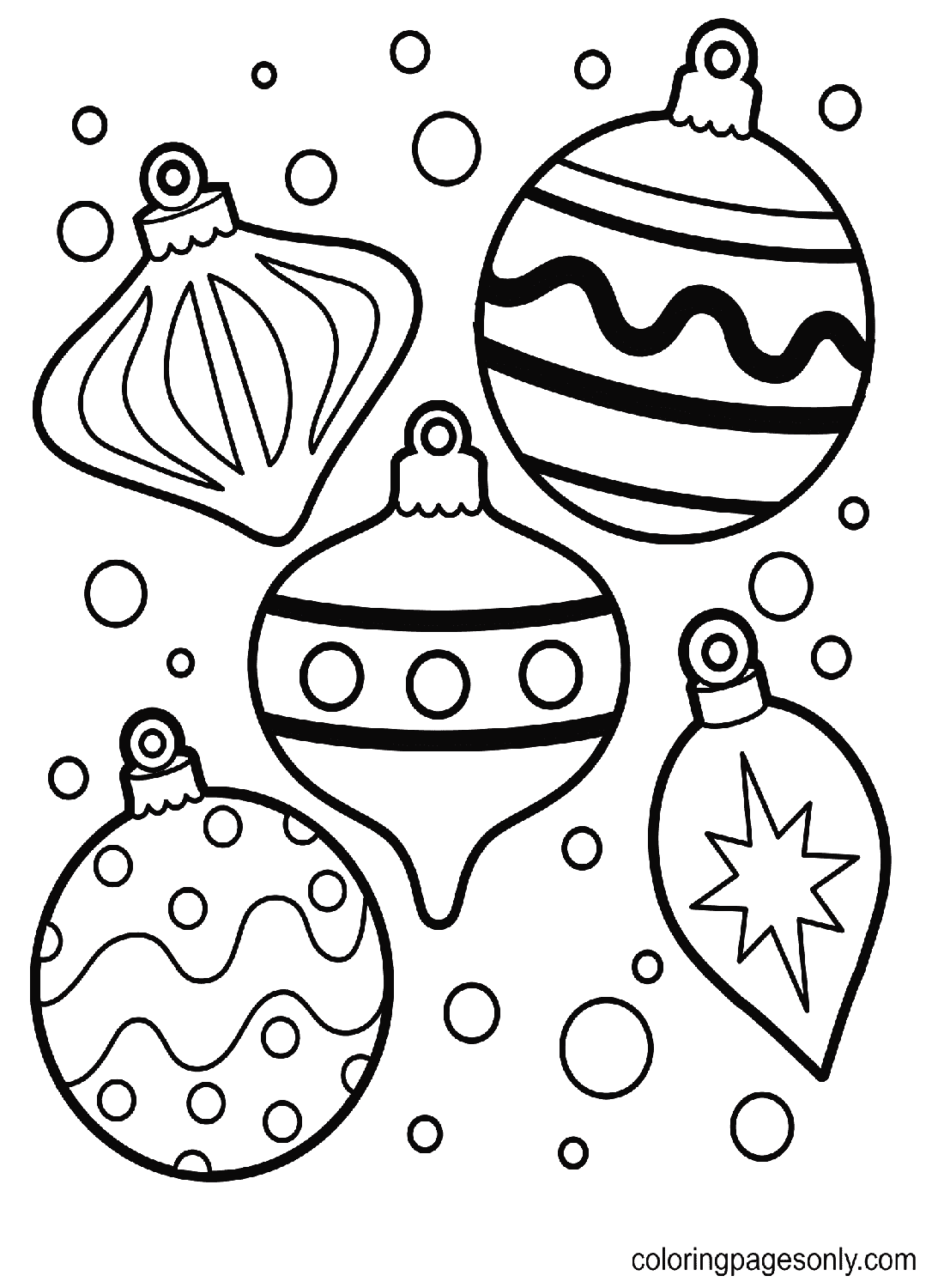 Free Printable Coloring Pages Christmas Ornaments - Christmas Ornament Coloring Page Free Printable