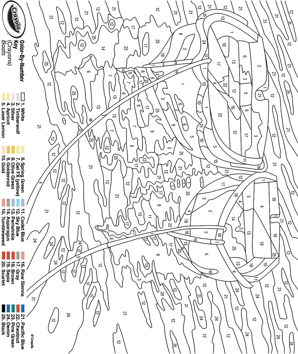 Free Printable Coloring Pages Color By Number featuring a detailed floral design with numbered sections