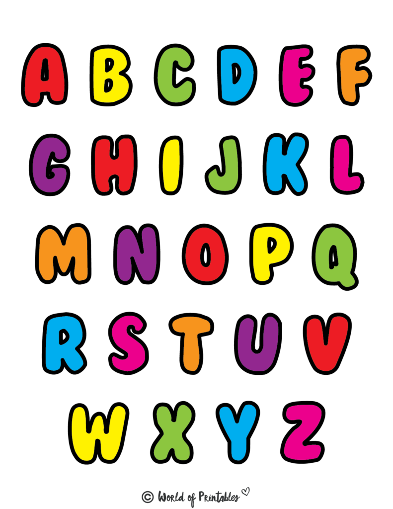 Free Printable Coloured Alphabet Letters - Printable Alphabet Letters - World of Printables