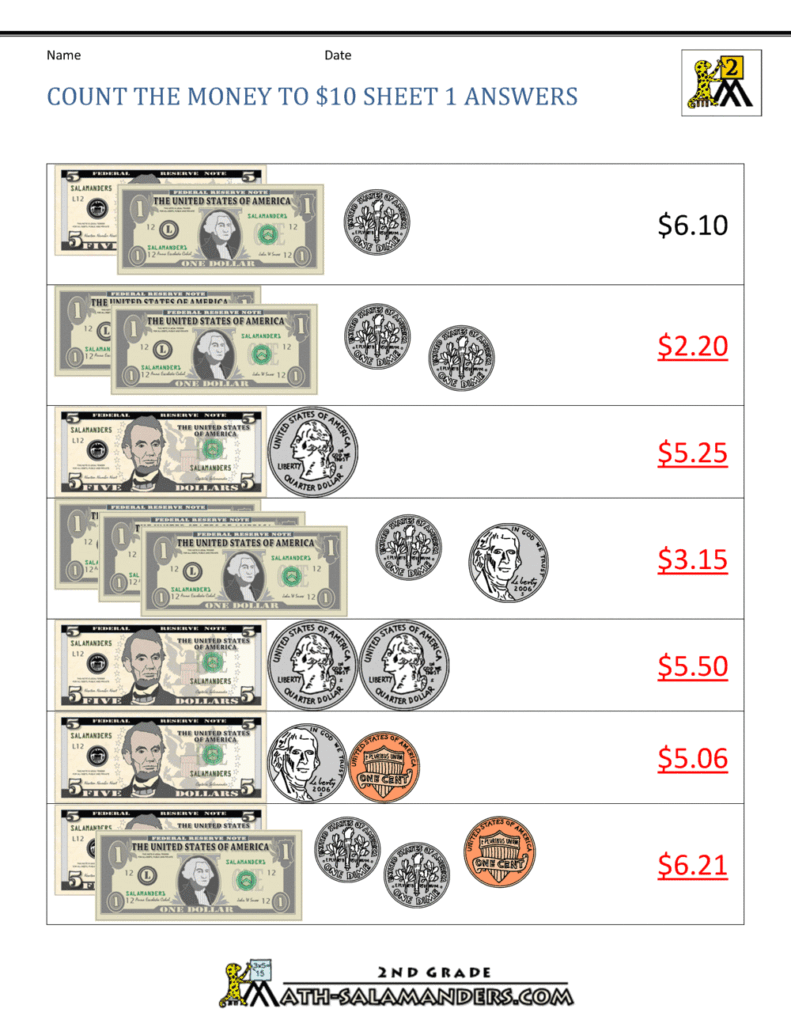 Free Printable Counting Money Worksheets – PDF Fun! - Printables for ...