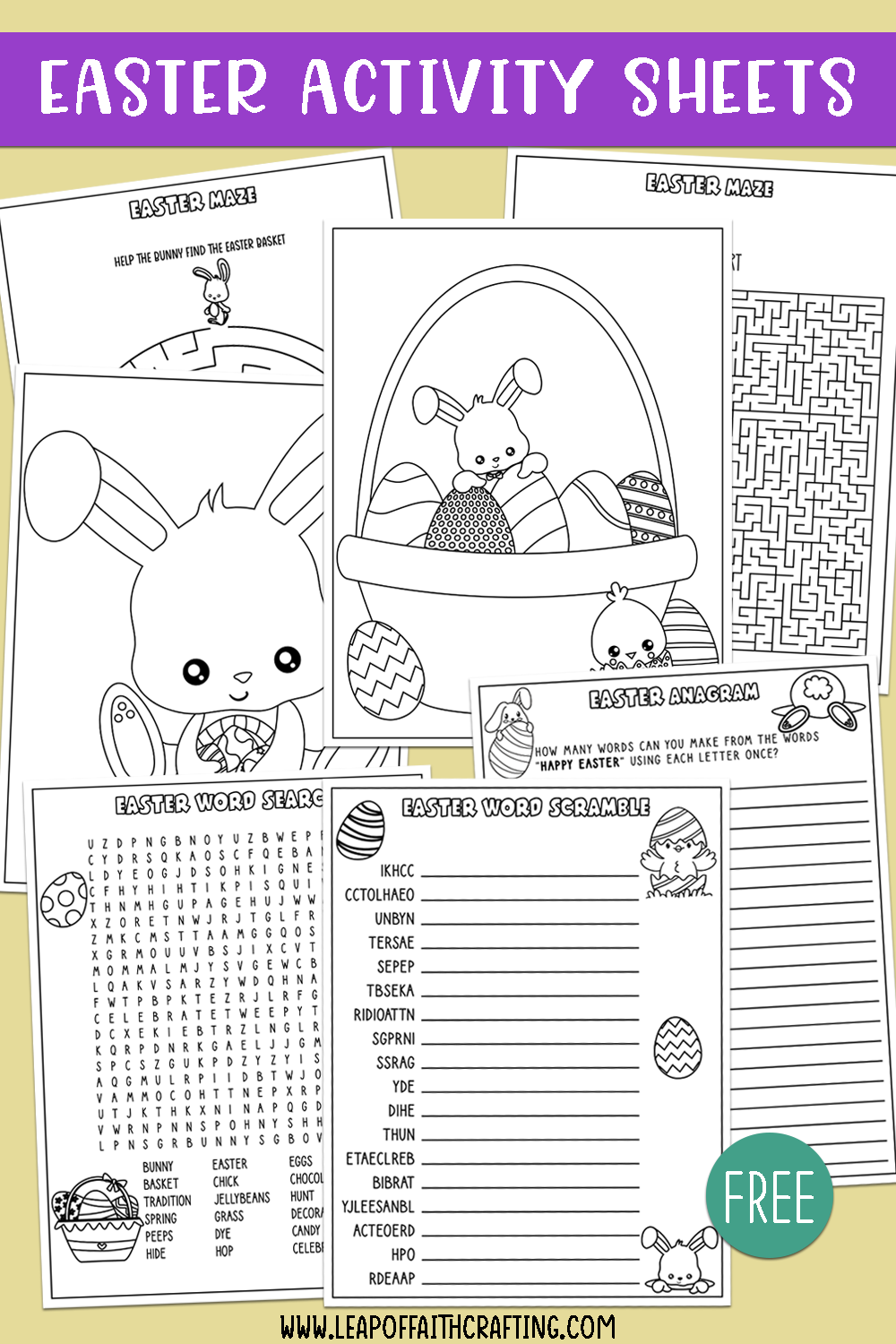 Free Printable Easter Activities Worksheets - FREE Easter Worksheets PDF: Coloring Pages, Word Search & More! - Leap ...