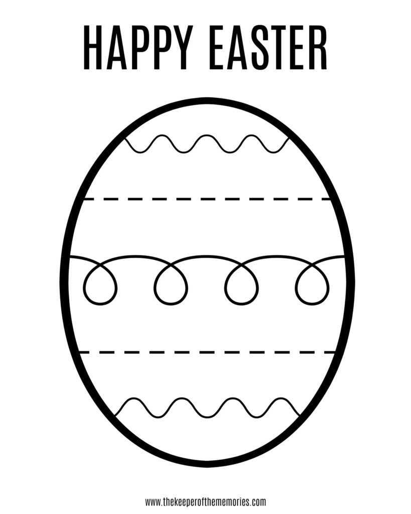 A simple Easter coloring sheet for little kids featuring an egg design